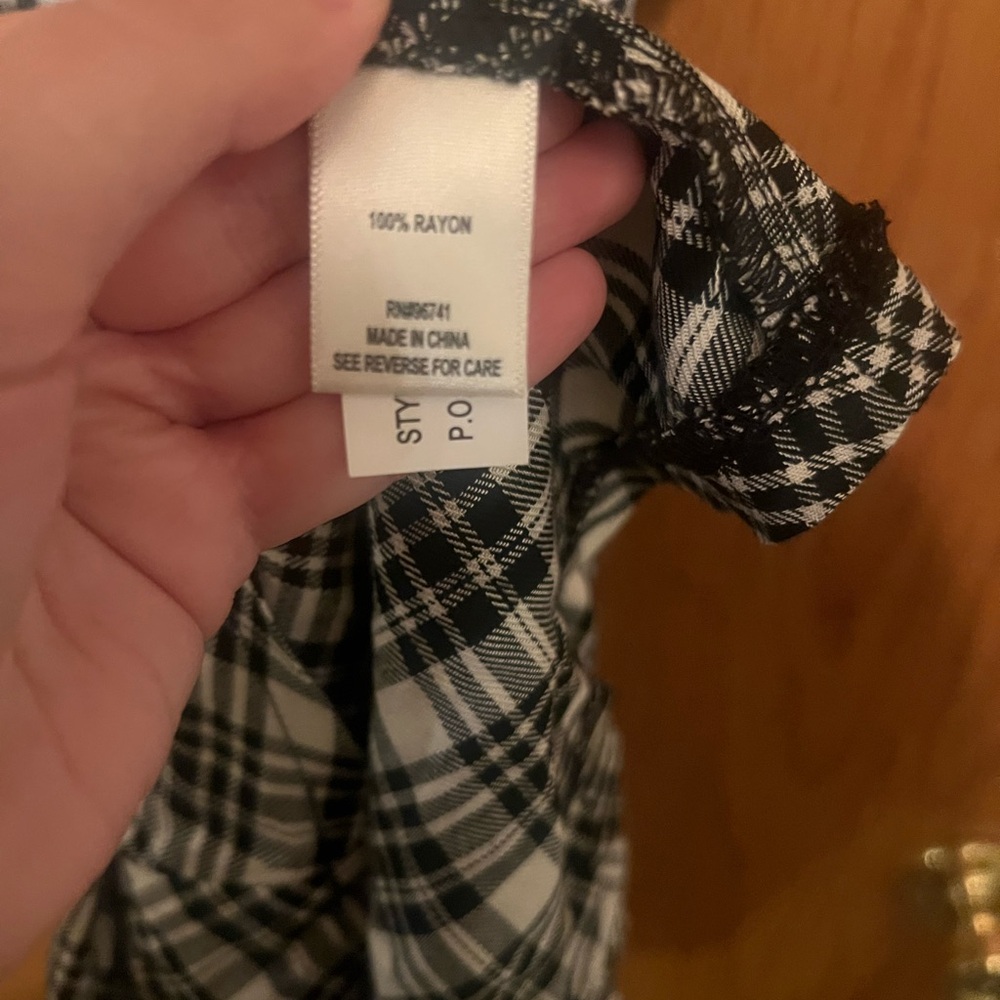 NWOT Self Esteem Lace-Up Corset Black & White Plaid Mini Dress Sz Small - Picture 6 of 7